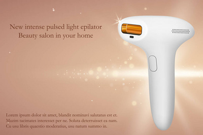 现代脱毛美学 矢量扁平风格的强脉冲脱毛工具图标设计集